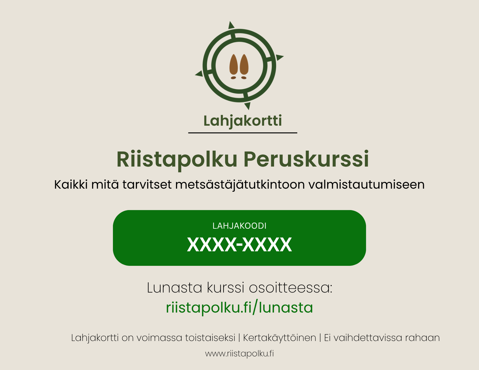 Riistapolku Lahjakortti